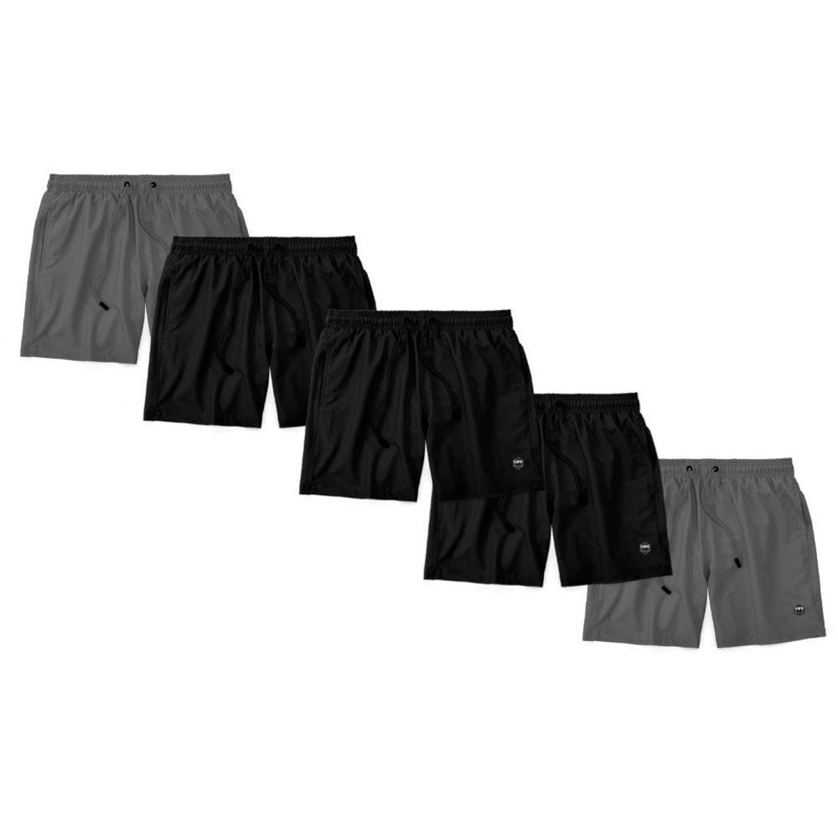 Kit 5 Shorts Bermuda Life Mauricinho Tactel