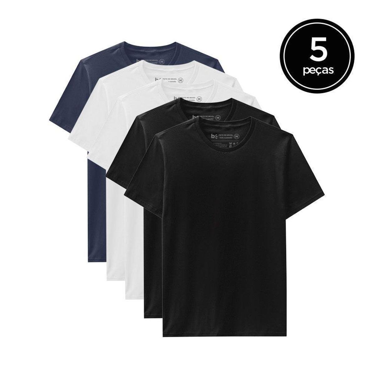 Kit 5 Tech T-Shirt Modal Masculina Menor preço em Kit 5 Tech T-Shirt Modal Masculina