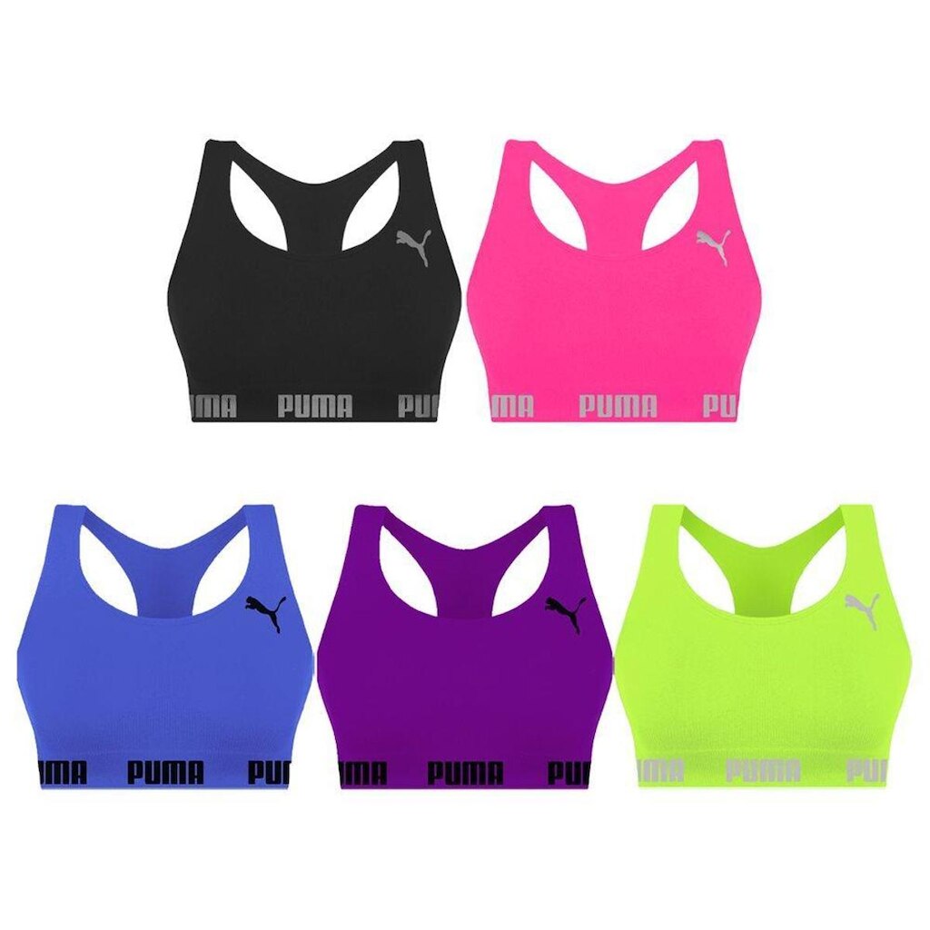 Kit 5 Tops Puma Nadador Sem Costura Feminino