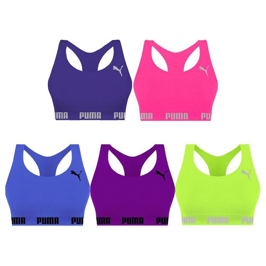 Kit 5 Tops Puma Nadador Sem Costura Feminino
