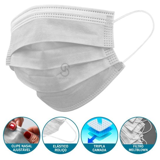 KIT 50 MÁSCARA INFANTIL LISA TRIPLA CAMADA C.I.R.U.R.G.I.C.A AJUSTE NASAL - Branco é ruim? KIT 50 MÁSCARA INFANTIL LISA TRIPLA CAMADA C.I.R.U.R.G.I.C.A AJUSTE NASAL - Branco é boa?