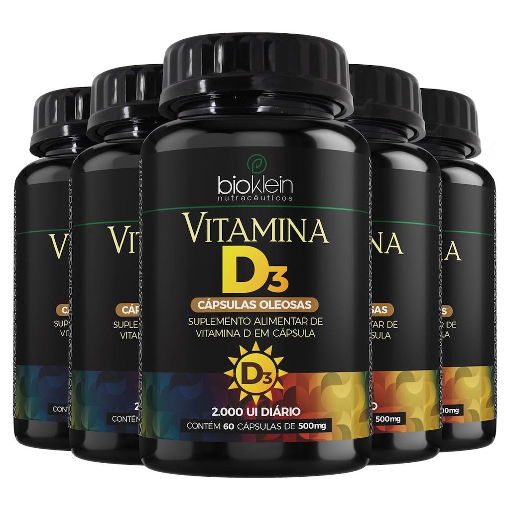 Kit 5un Vitamina D3 2000ui 60 Softgels Bioklein