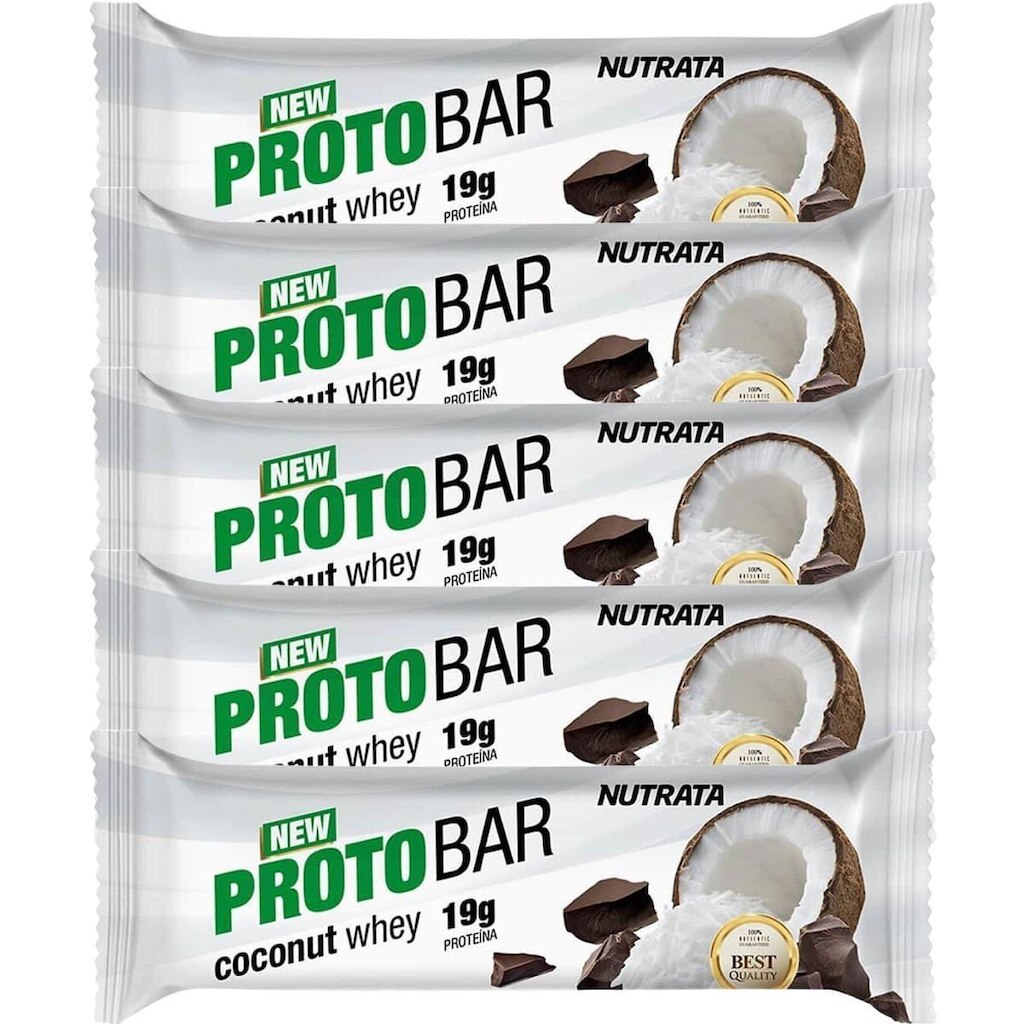 Kit 5X Barra Protobar Whey - 1 Unidade 70g Coconut - Nutrata