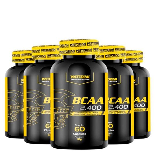 Kit 5x BCAA 2400 60 caps - Pretorian -