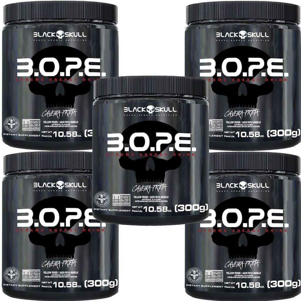 Kit 5X BOPE Beta Pure - 300g Frutas Amarelas - Black Skull