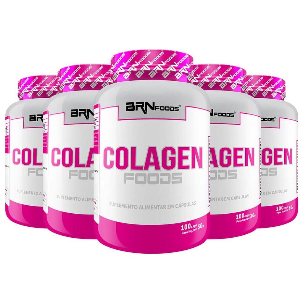 Kit 5x Colágeno 100 Cápsulas - BRN FOODS