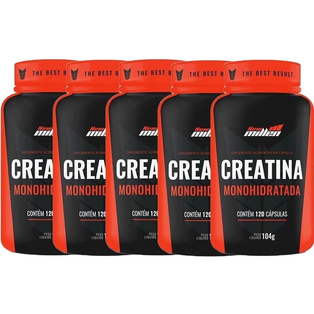 Kit 5X Creatina Monohydrate - 120 Cápsulas - New Millen