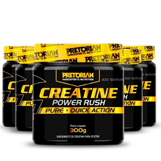 Kit 5x Creatina Power Rush 300g - Pretorian Menor preço em Kit 5x Creatina Power Rush 300g - Pretorian