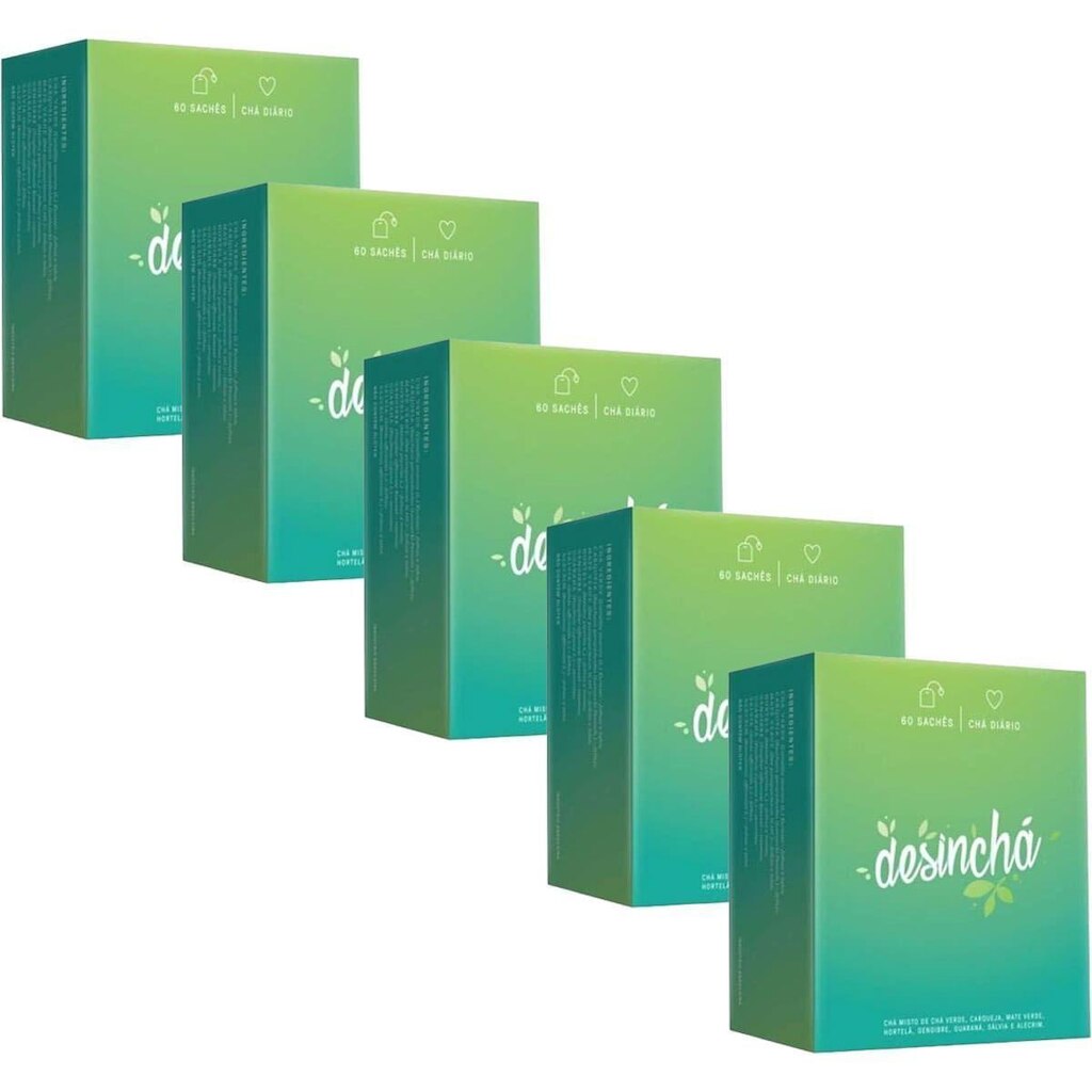 Kit 5X Desinchá - 60 Sachês - Desinchá
