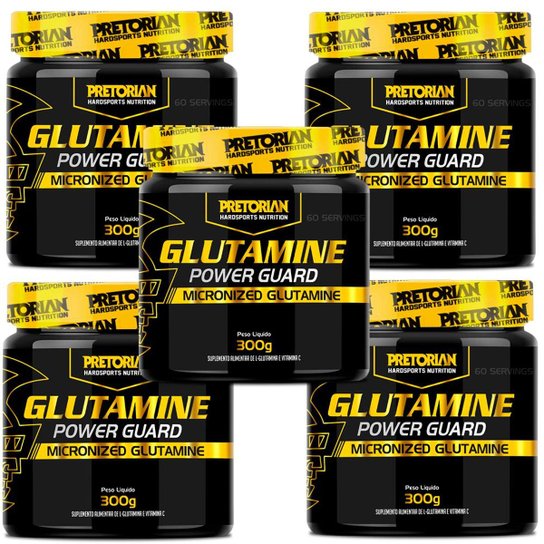 Kit 5x Glutamina Com Vitamina C 300g Pretorian -