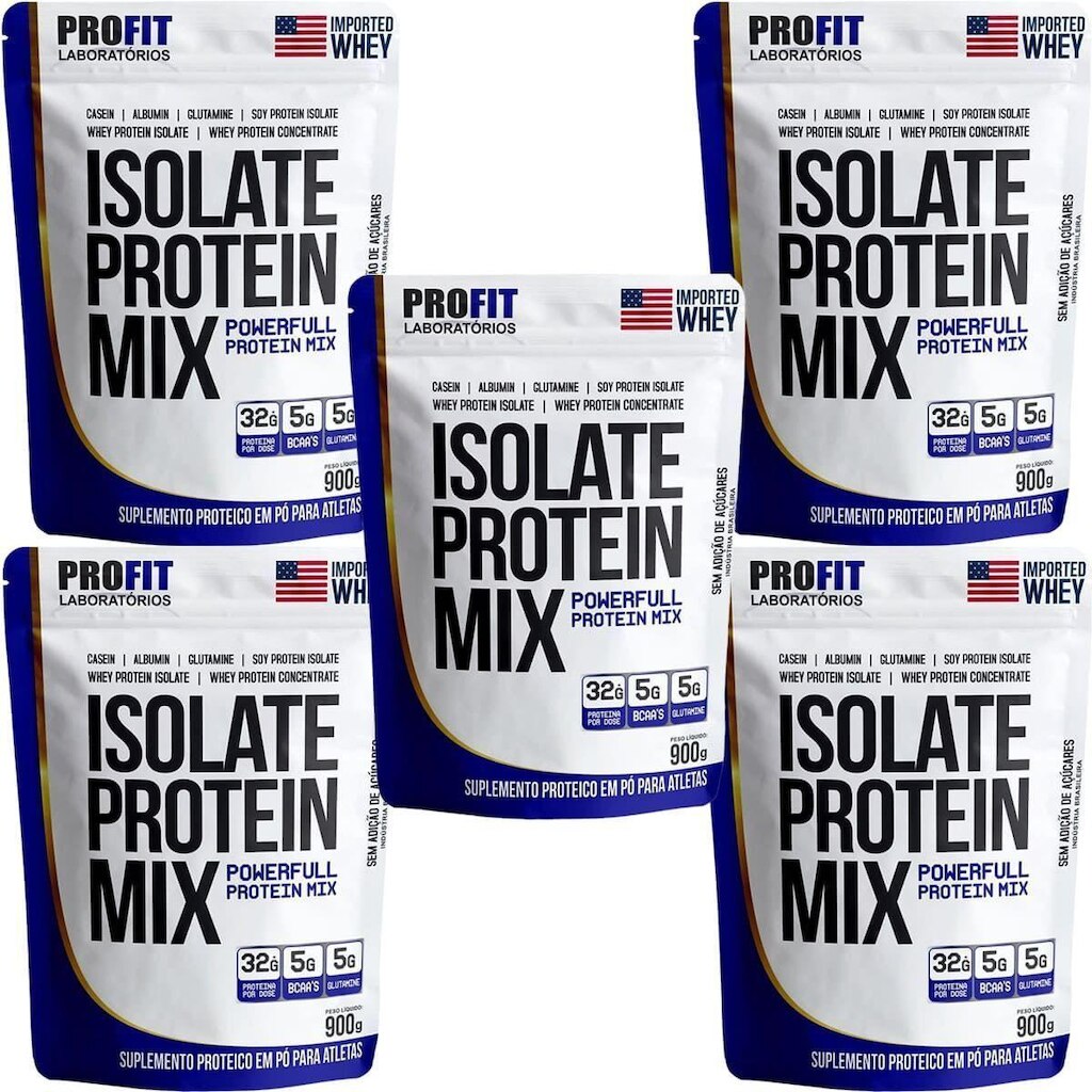 Kit 5X Isolate Protein Mix Refil - 900g Cookies e Cream - ProFit