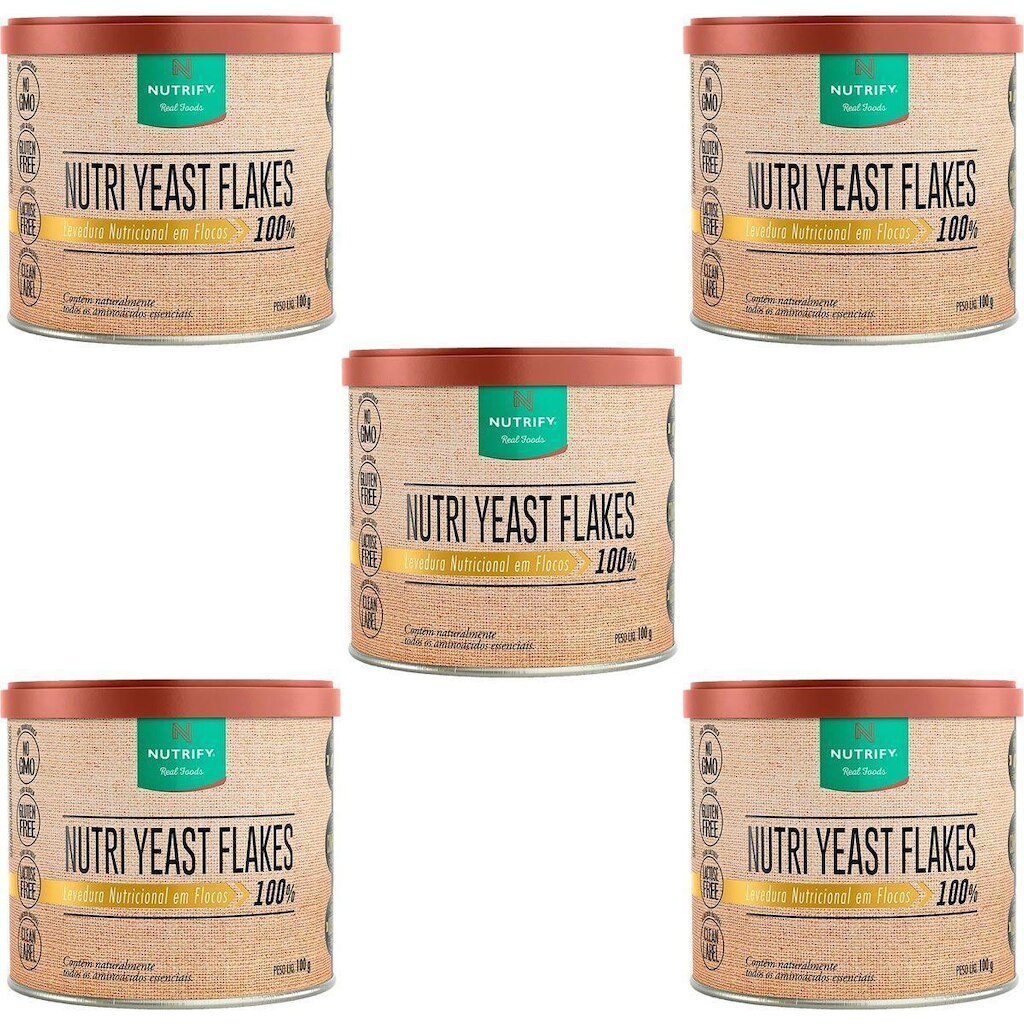 Kit 5X Nutri Yeast Flakes - 100g - Nutrify