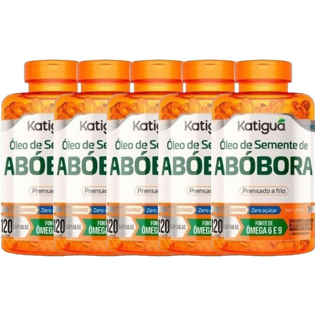 Kit 5X Óleo de Semente de Abóbora - 120 cápsulas - Katiguá