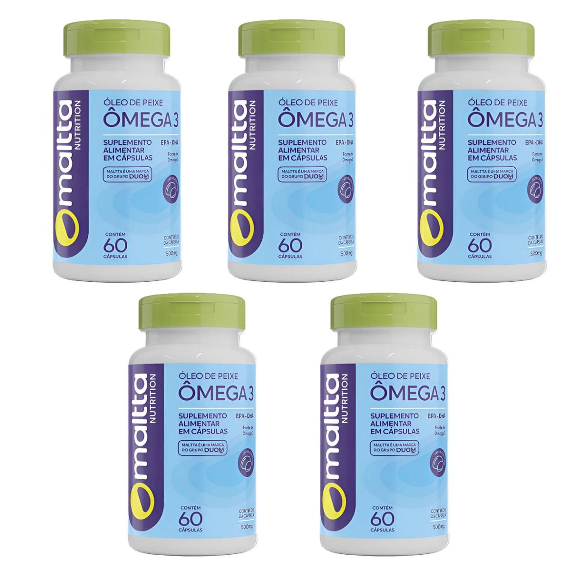 Kit 5 Ômega 3 EPA-DHA 1000mg Maltta Nutrition