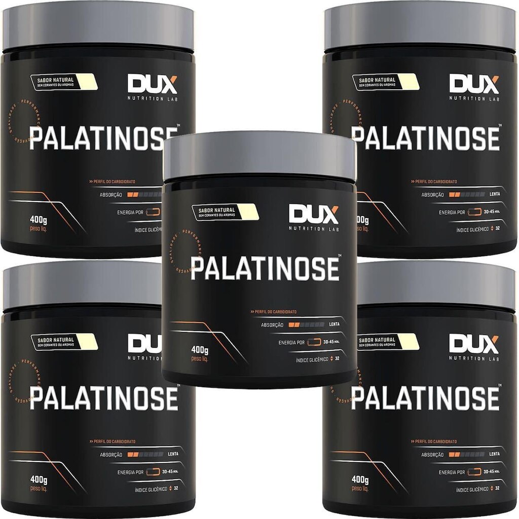 Kit 5X Palatinose - 400g Sabor Natural - Dux Nutrition