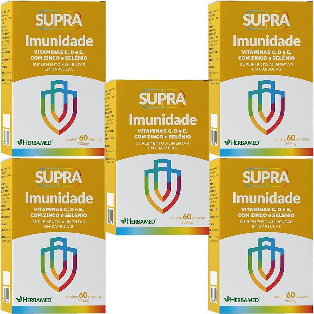 Kit 5X Supra Imunidade - 500mg 60 Cápsulas - Herbamed