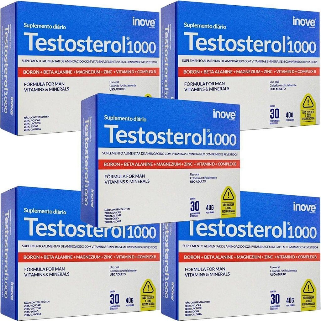 Kit 5X Testosterol 1000 - 30 Comprimidos - Inove Nutrition