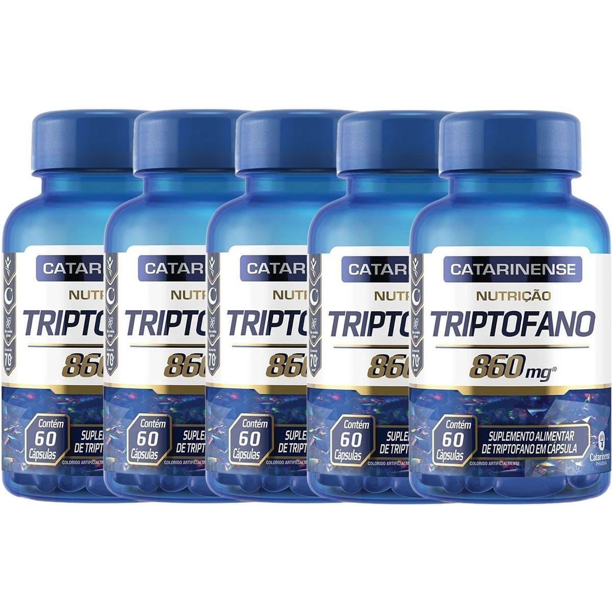 Kit 5X Triptofano - 60 Cápsulas - Catarinense Nutrição