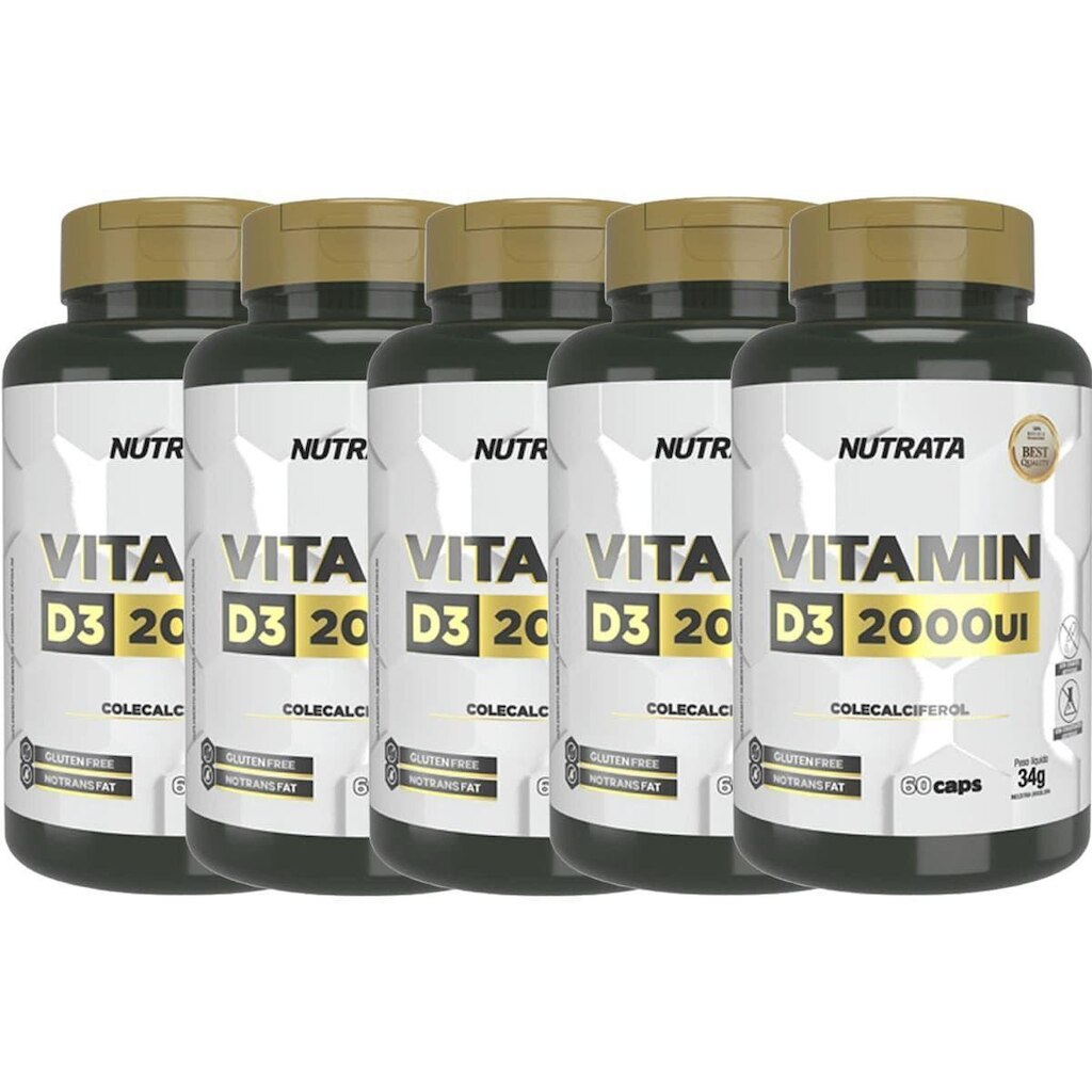 Kit 5X Vitamina D3 - 60 Cápsulas - Nutrata