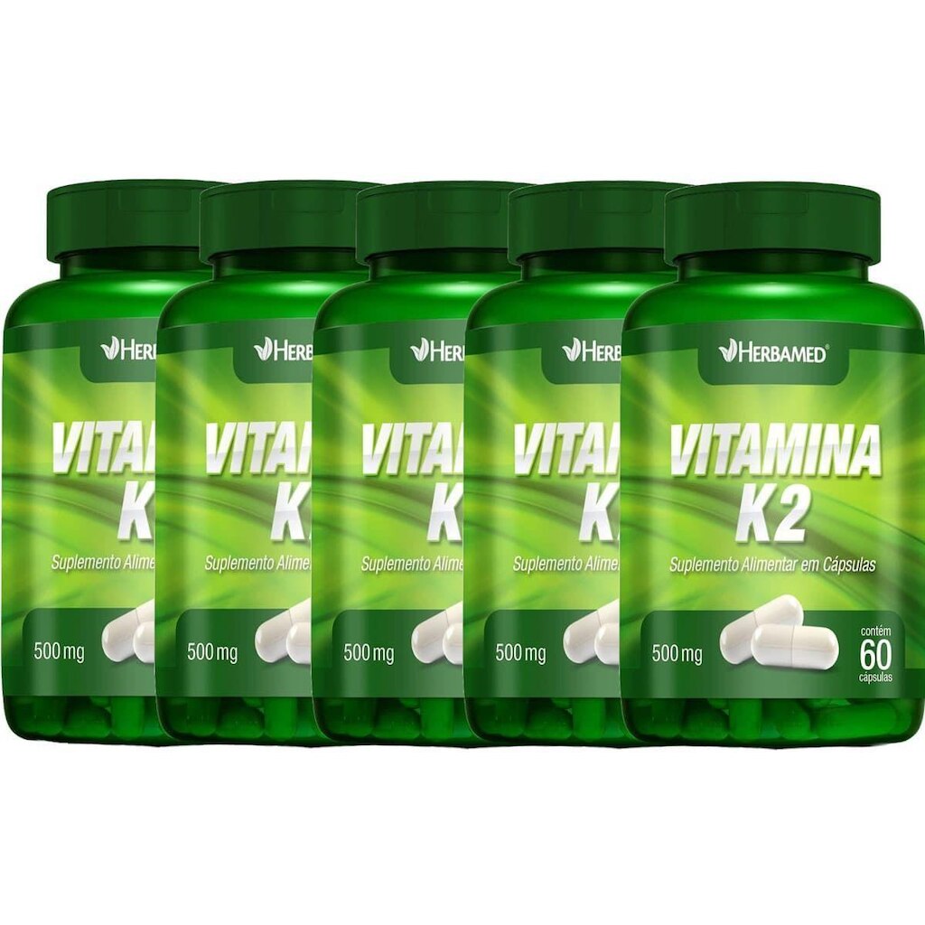 Kit 5X Vitamina K2 - 60 Cápsulas - Herbamed