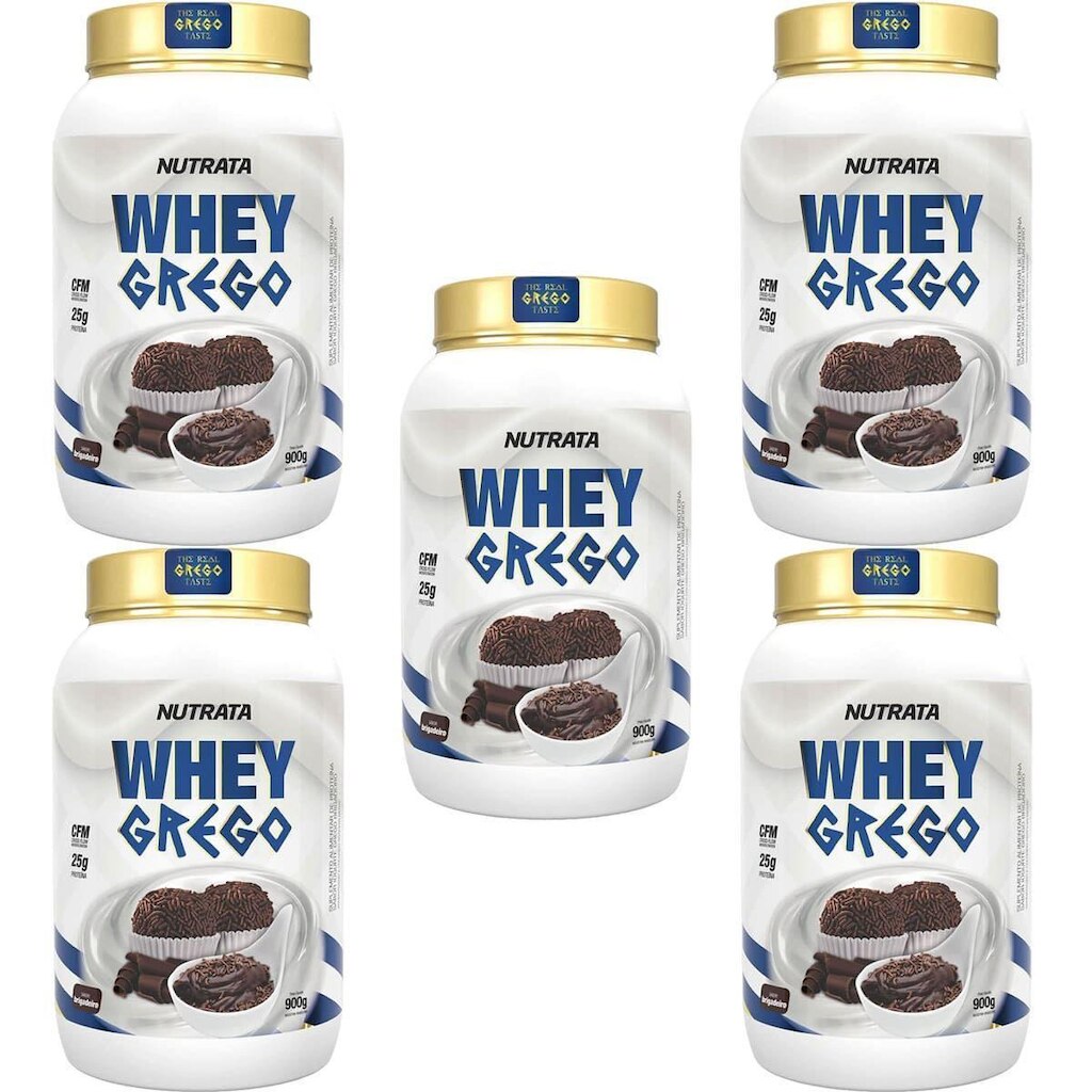 Kit 5X Whey Grego - 900g Brigadeiro - Nutrata