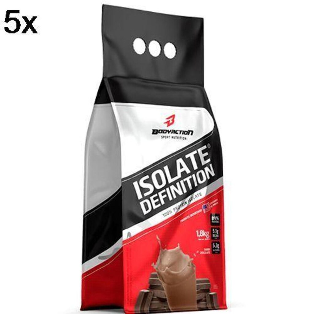 Kit 5X Whey Isolate Definition BodyAction - 1800g