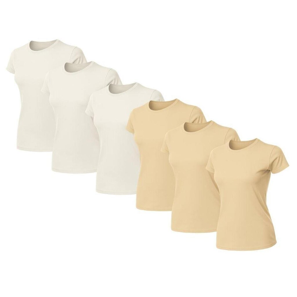 Kit 6 Blusas Feminina Camiseta Lisa Básica Algodão Baby Look