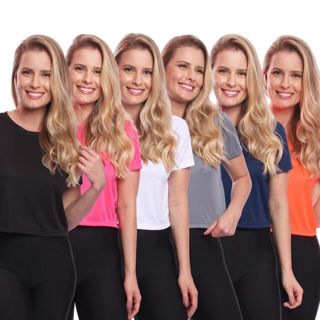 Kit 6 Blusas Via Basic Cropped Dry Academia Feminina