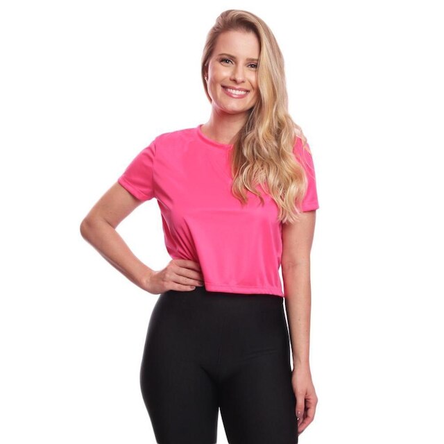 Kit 6 Blusas Via Basic Cropped Dry Academia Feminina