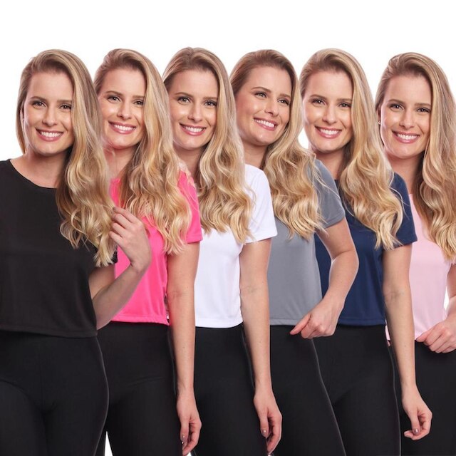 Kit 6 Blusas Via Basic Cropped Dry Academia Feminina