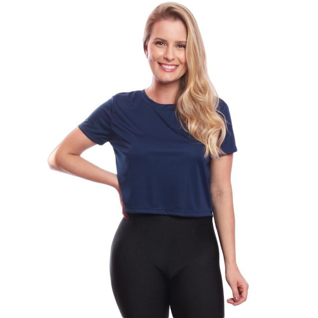 Kit 6 Blusas Via Basic Cropped Dry Academia Feminina