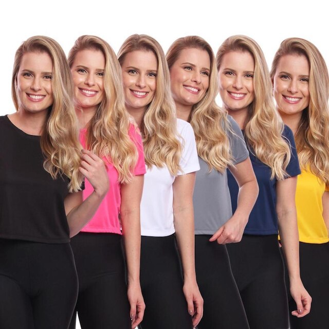 Kit 6 Blusas Via Basic Cropped Dry Academia Feminina