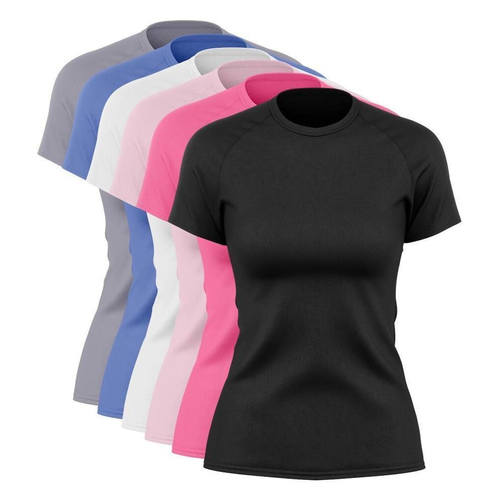 Kit 6 Blusas Via Basic Dry Academia Feminina