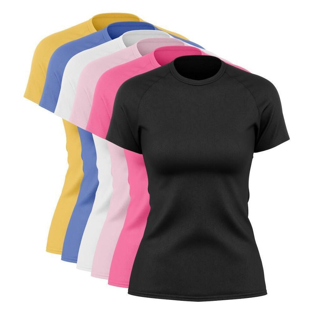 Kit 6 Blusas Via Basic Dry Academia Feminina