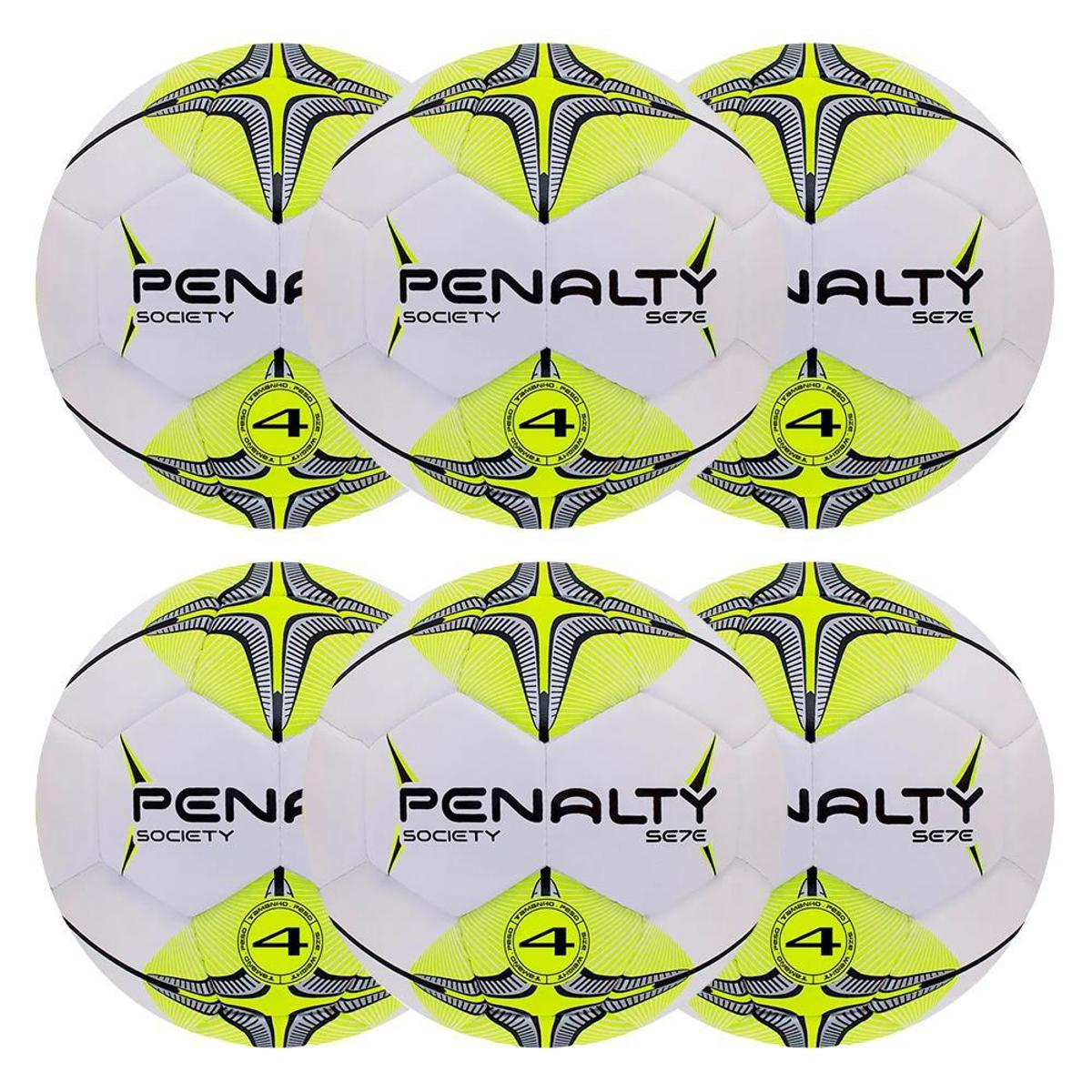 Kit 6 Bolas Futebol Society Penalty Se7E N4 X Menor preço em Kit 6 Bolas Futebol Society Penalty Se7E N4 X