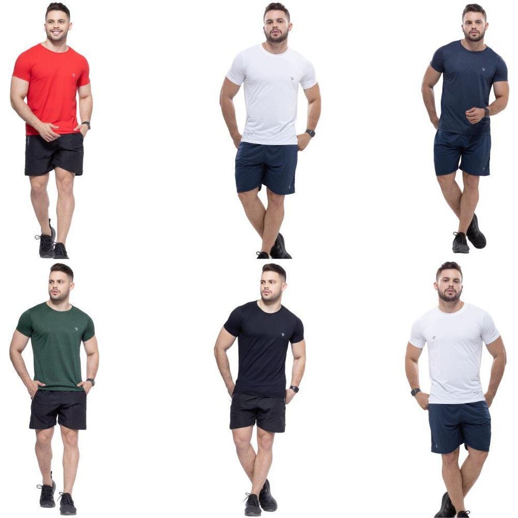 Kit 6 Camisa dryfit básica alta performance atacado