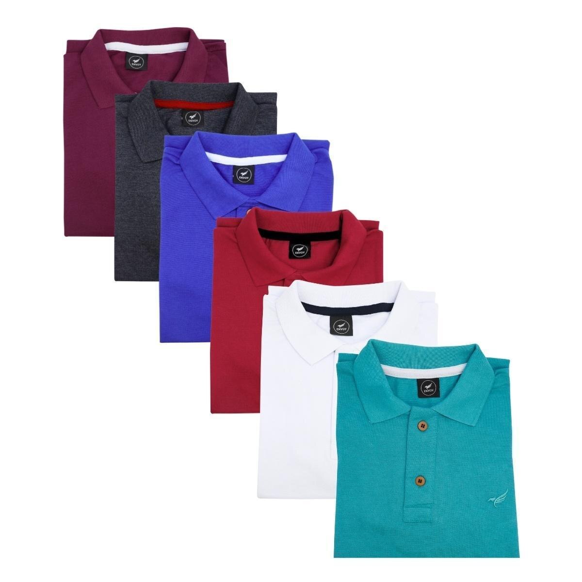 Kit 6 Camisa Polo Masculina Piquet Menor preço em Kit 6 Camisa Polo Masculina Piquet