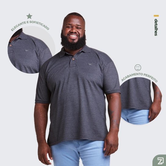 Kit 6 Camisa Polo Plus Size Masculina Piquet