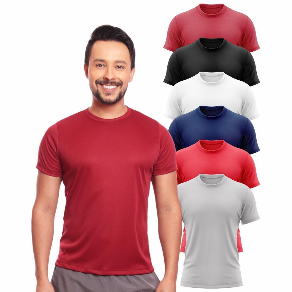 Kit 6 Camisas Academia Esportiva Com Proteção Uv Masculina