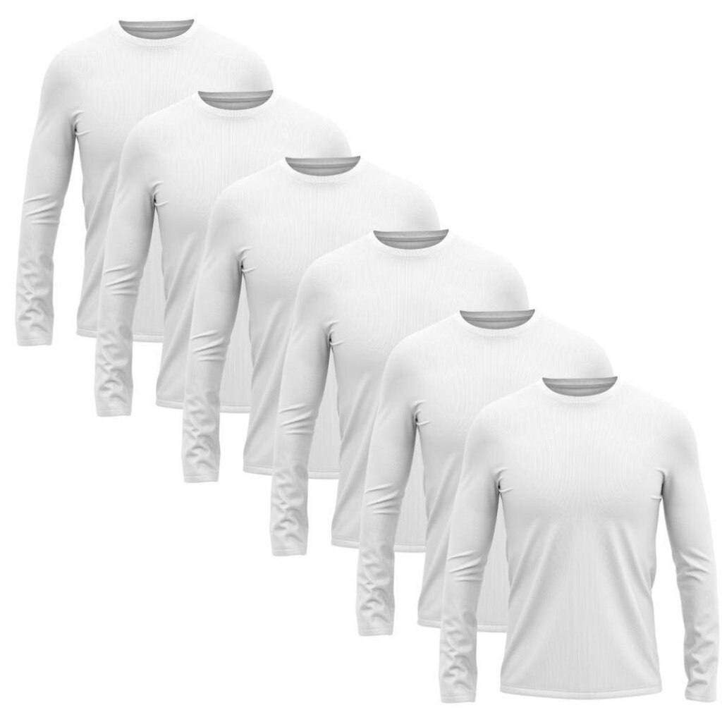 Kit 6 Camisetas Manga Longa Masculino Dry Lisa Treino