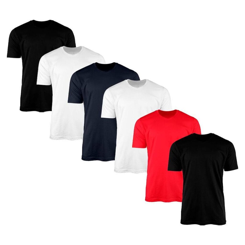 Kit 6 Camisetas Masculina Lisa Básica 100% Algodão 02