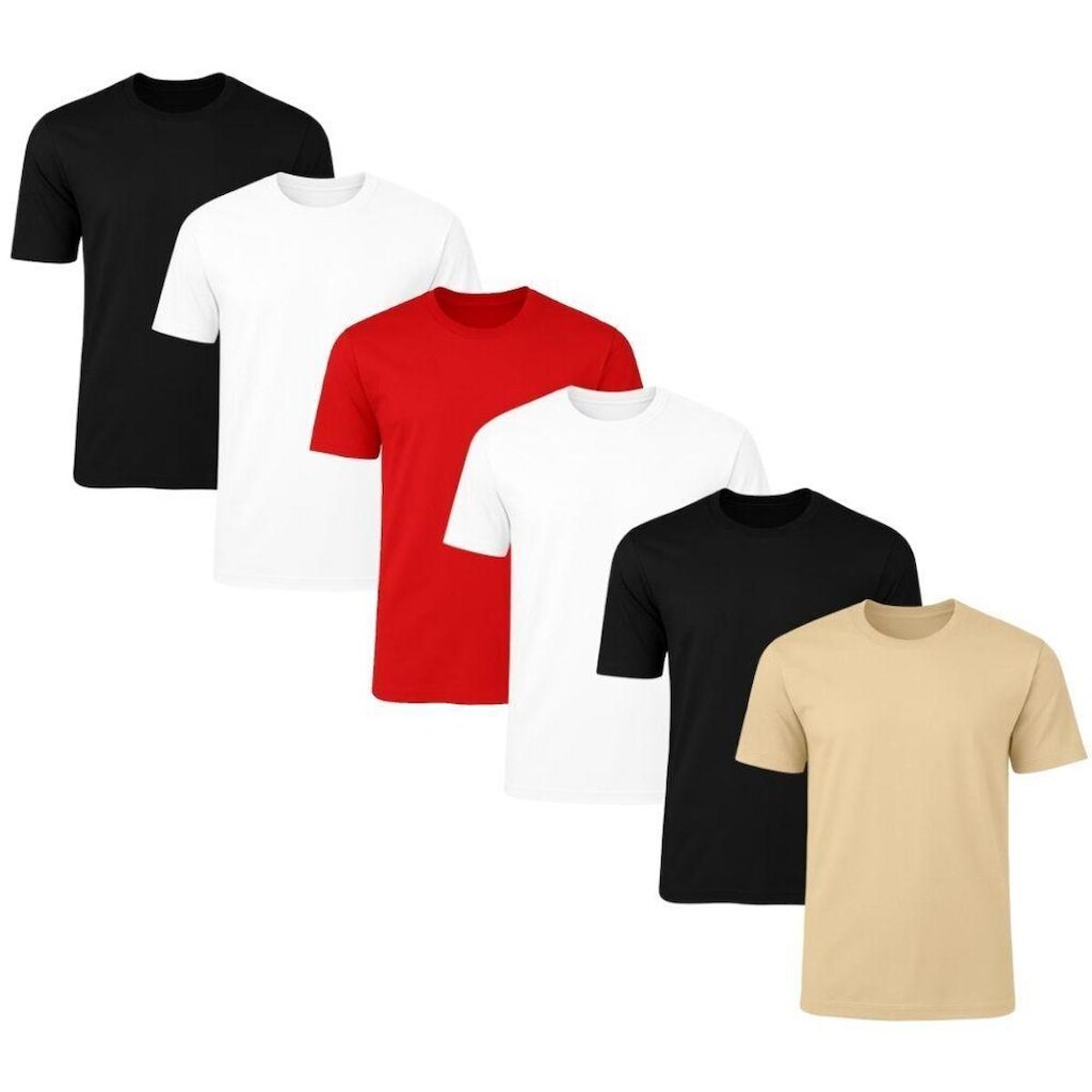 Kit 6 Camisetas Masculina Lisa Básica 100% Algodão 02