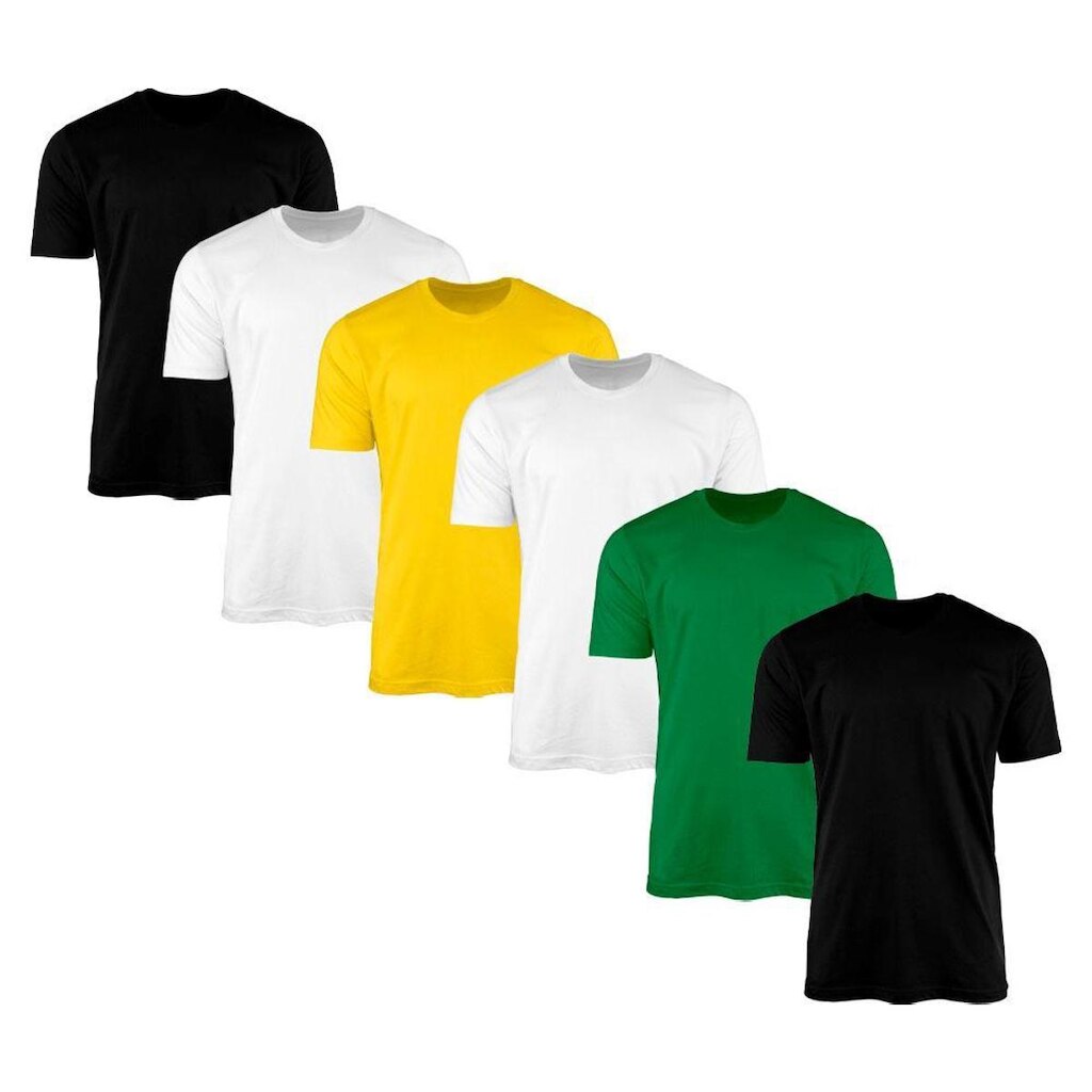 Kit 6 Camisetas Masculina Lisa Básica 100% Algodão 02