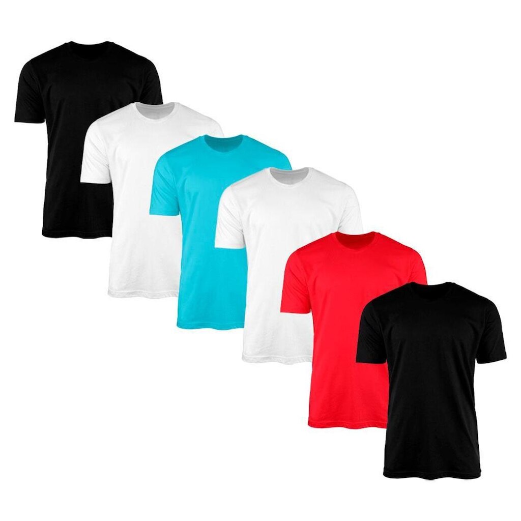 Kit 6 Camisetas Masculina Lisa Básica 100% Algodão 02