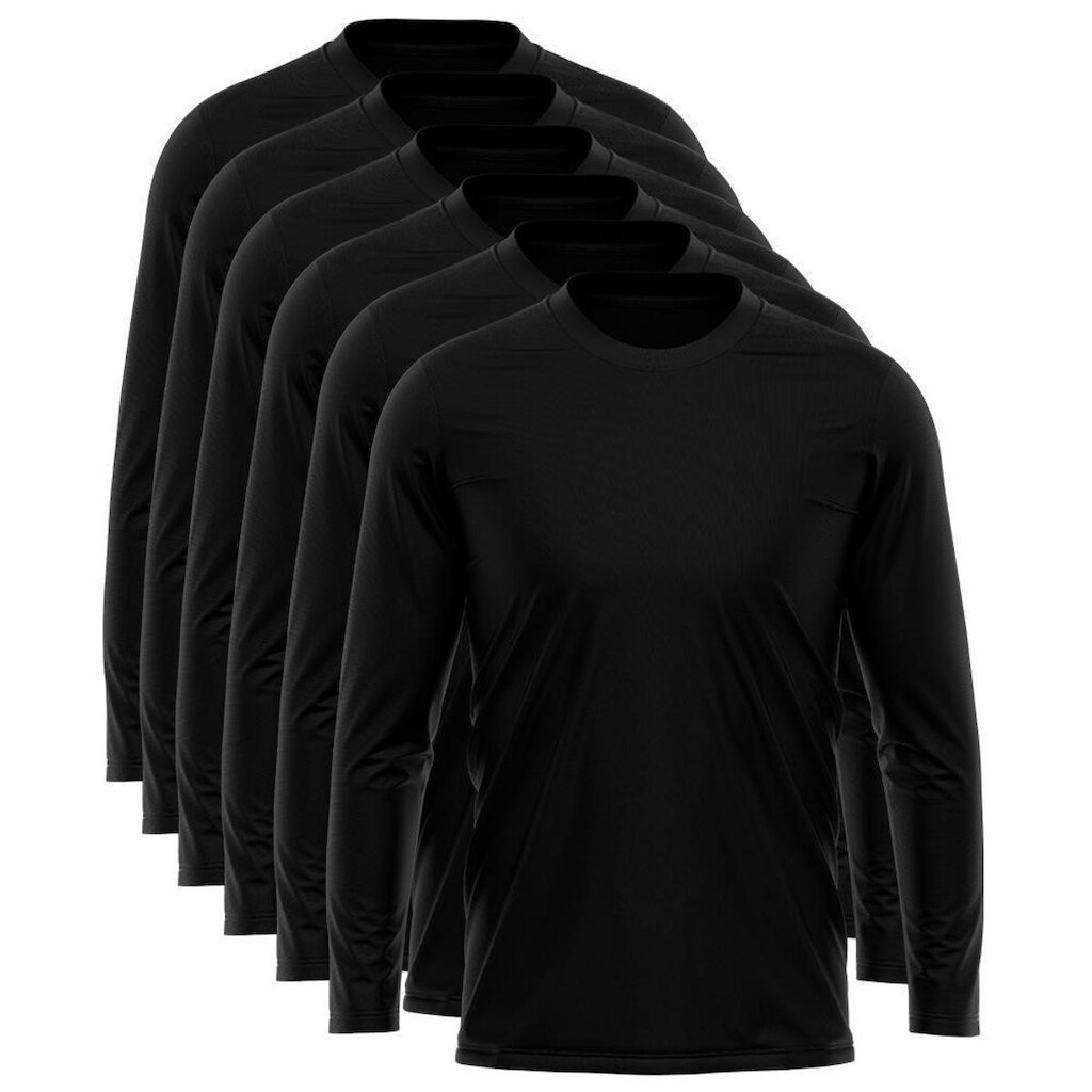 Kit 6 Camisetas Via Basic Manga Longa Dry UV Proteção Solar Masculina