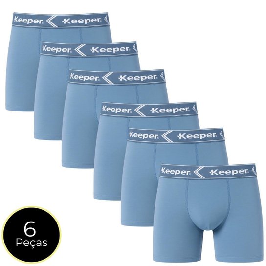Kit 6 Cueca Boxer Microfibra Resistente Confortável Keeper