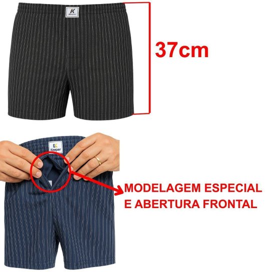 Kit 6 Cueca Boxer Microfibra Resistente Confortável Keeper