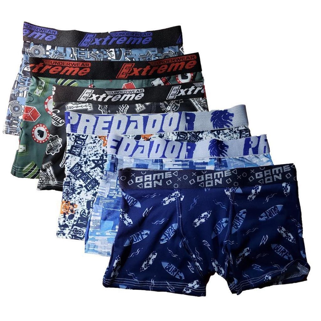 Kit 6 Cuecas Box Boxer Frishop Estampada Infantil