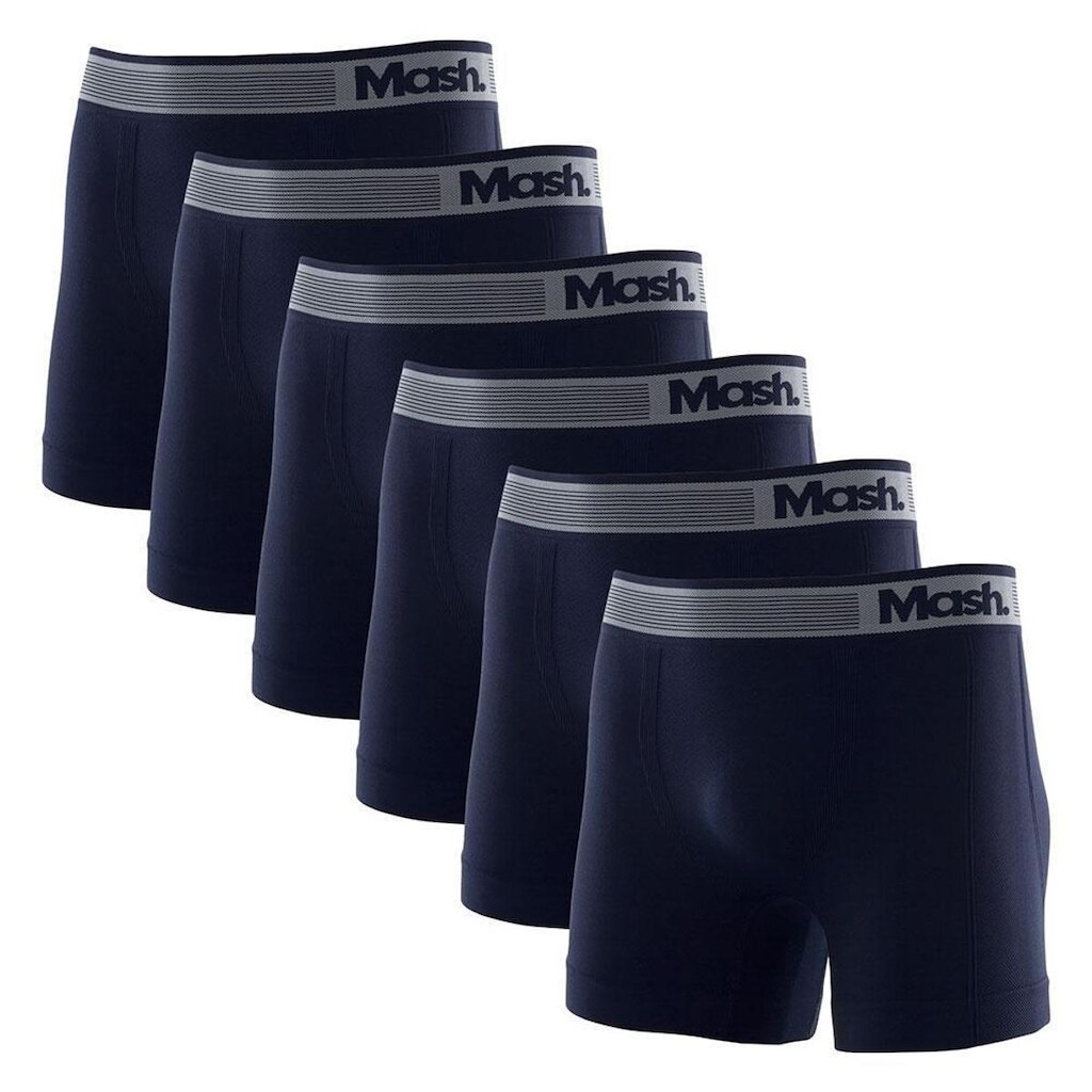 Kit 6 Cuecas Boxer Mash Microfibra Sem Costura 710.01