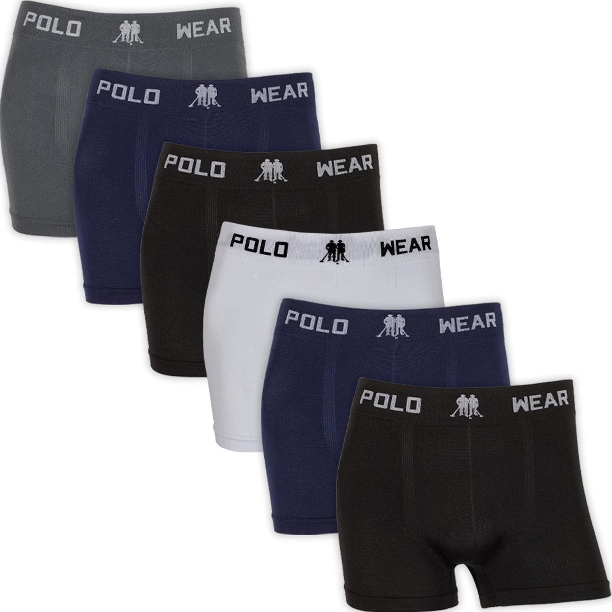 Kit 6 Cuecas Boxer Polo Wear Masculina Microfibra Sem Costura Cueca Box Adulto Confortável Atacado Menor preço em Kit 6 Cuecas Boxer Polo Wear Masculina Microfibra Sem Costura Cueca Box Adulto Confortável Atacado